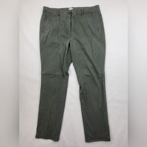 J Jill Pants Womens Green Chino Pants Soft Green Straight Mid Rise Size 14